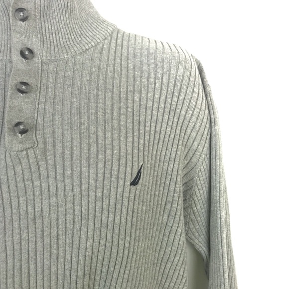 Nautica 4 Button + 1/4 Zip Knitted Cotton Sweater - Picture 2 of 8